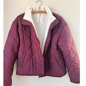 Joie Quilted Sherpa Lined Reversible Jacket  Size XL Classic Utility Gorpcore